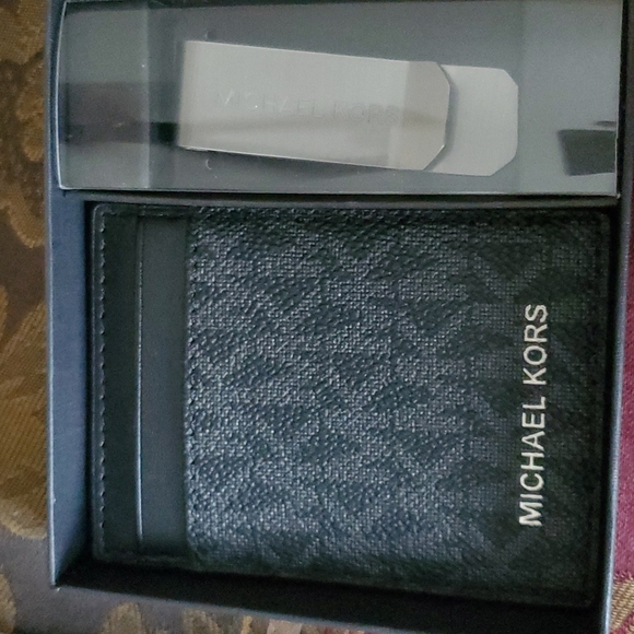 Michael kors HP Men's money clip box set gorgeous leather silver clip box - Picture 1 of 7